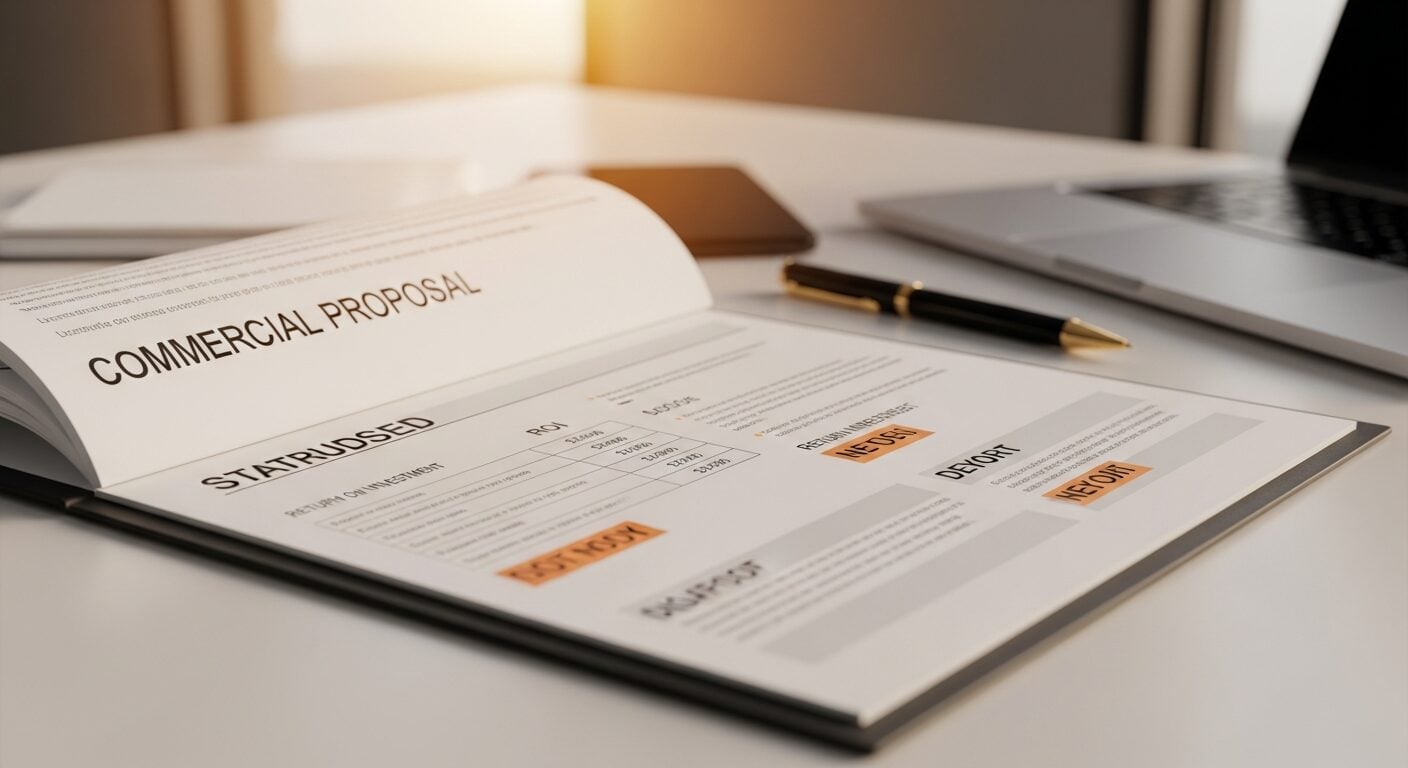 Estrutura de proposta comercial B2B em 5 partes que fecha sem negociar preço