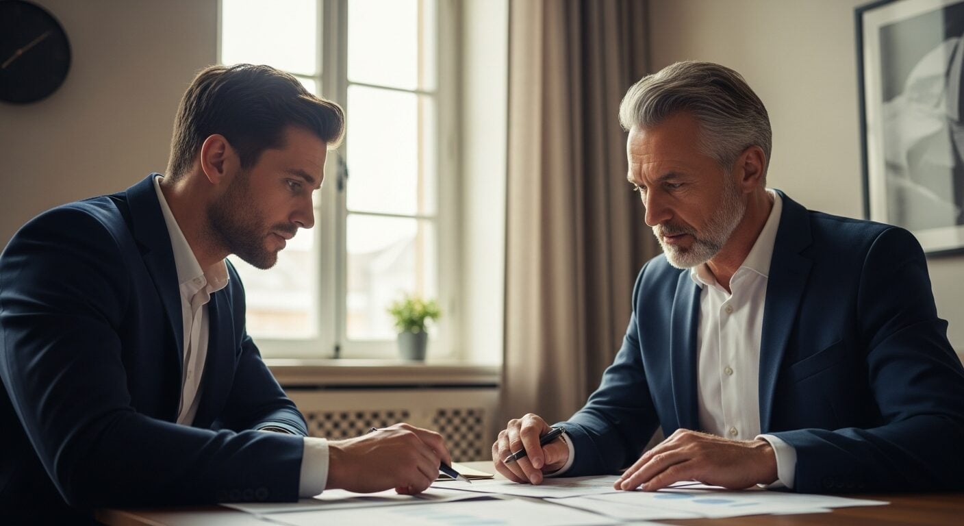 Vendedor conduzindo alinhamento estratégico com decisores de comitê de compras B2B